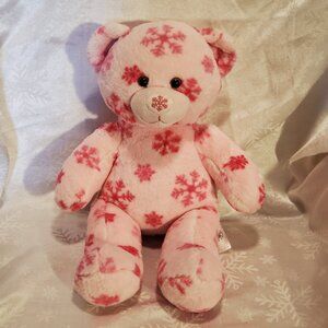 Build a Bear Pink Winter Snowflake Bear Plush Beautiful Vintage Stuffed Animal